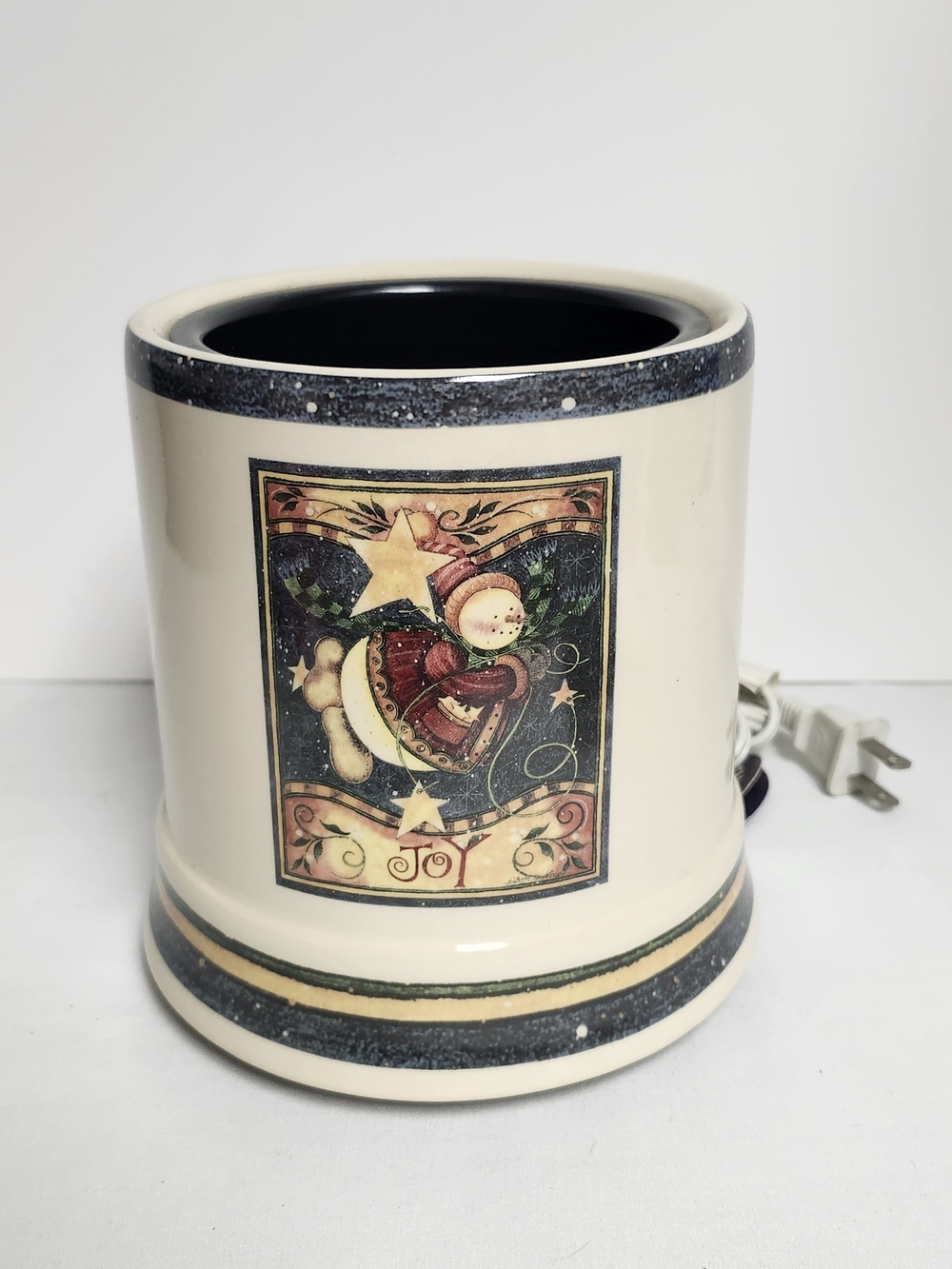 Ceramic Holiday Candle Warmer with Snowman